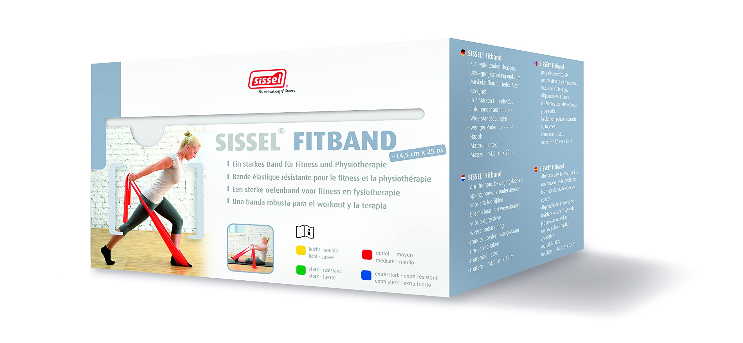 Fitband Fascia Elastica Di rafforzamento muscolare Giallo 25 m-3520- Certificato Francia Medical industria