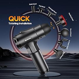 AERLANG Massage Gun with Heat Deep Tissue Back Massager Neck Massager for Pain Relief,Muscle Percussion Massage Gun, Birthday Gifts for Men Women Dad him Handheld Message Gun with 7Heads&Silent