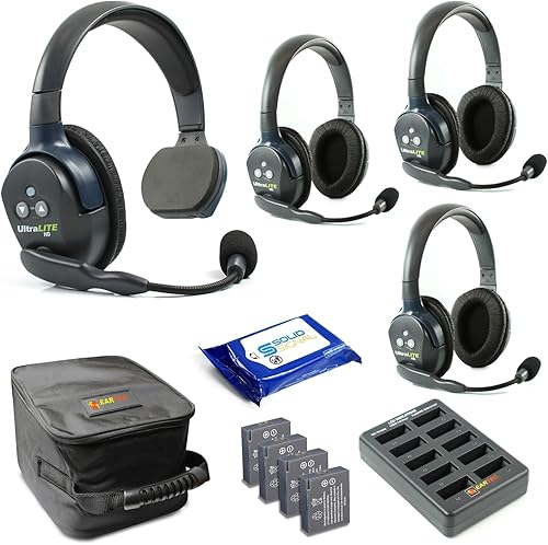 Miniatura 13 de Eartec UL2SD Ultralite - Auriculares inalámbricos de dúplex completo para 2 usuarios - 1 auricular de una sola oreja y 1 auricular de doble oreja