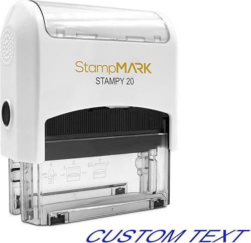 Sello autoentintado personalizado para oficina, 1 línea, pequeño, elige entre 15 colores de tinta