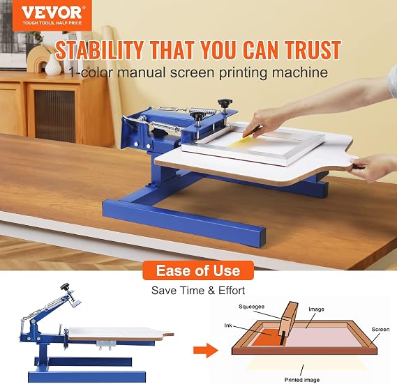 VEVOR Screen Printing Machine 1 Color 1 Station Silk Screen Printing Press