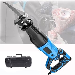 Bone Saw Machine, 1200W Electric Commercial Butchers Saw, Handheld Hacksaw for Cutting Meat/Bones, 180°Rotating Body, 6-Speed Speed Regulation