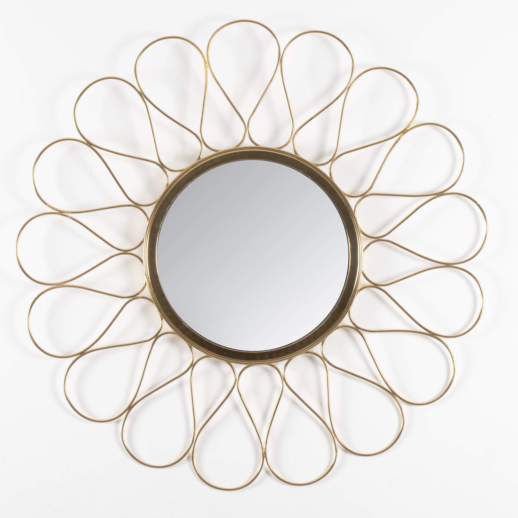 MH London Wall Mirror-71 cm Hand Turned Metal Accent Mirrors for Hallway, Living Rooms, Bathroom I Verona, Gold, 71 cm Round