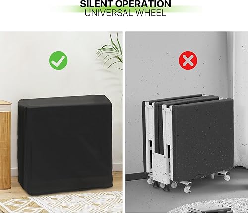 Miniatura 10 de Magshion Cama plegable con colchón para adultos, cuna plegable con funda de almacenamiento, hasta 330 libras, color negro