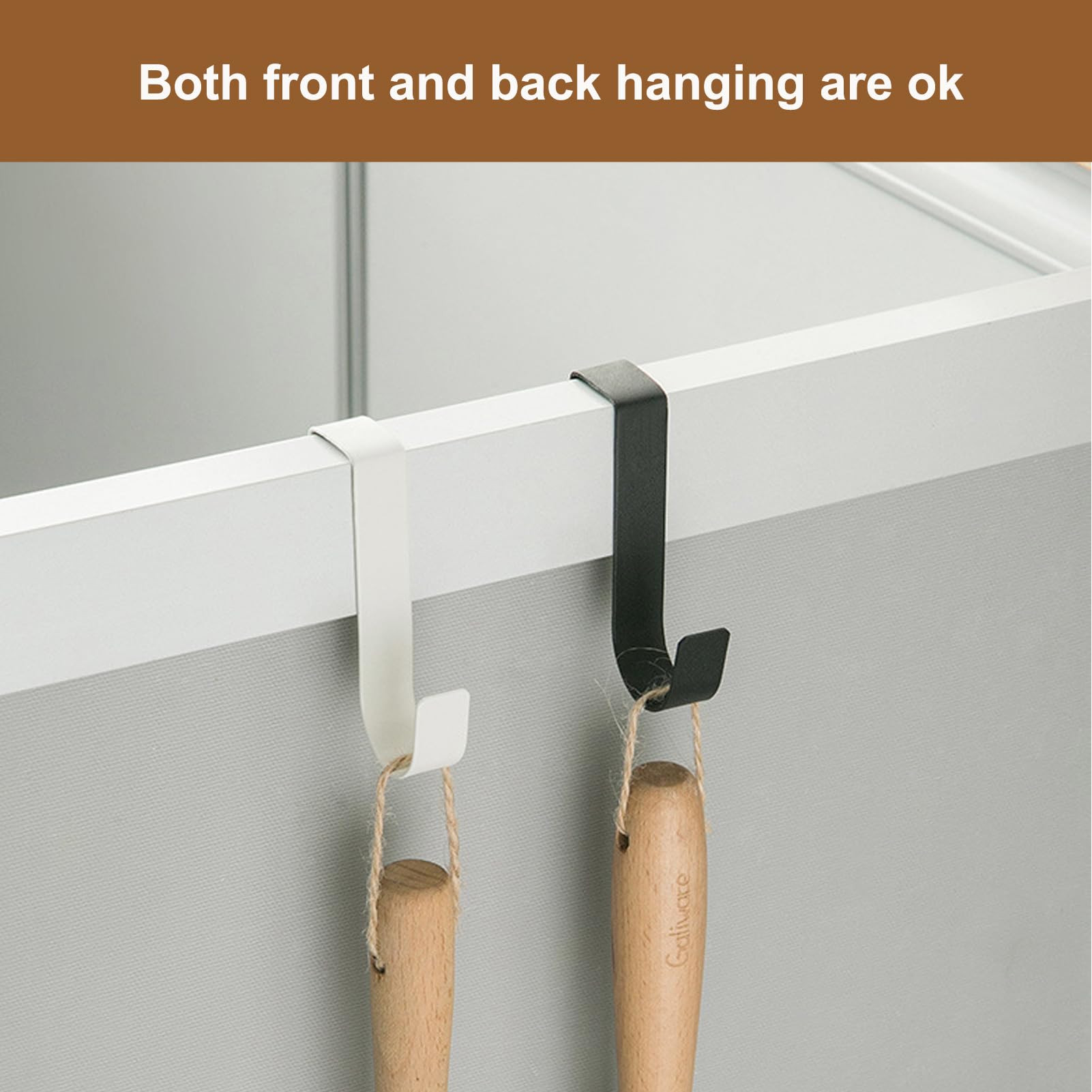 Ganci Sopra La Porta, 5 Pezzi Ganci Per Mobili e Armadi, Bianco,Ganci Organizer Pesanti Per Soggiorno, Bagno, Cucina, Asciugamani, Vestiti, Cappelli, Cappotti, Borse