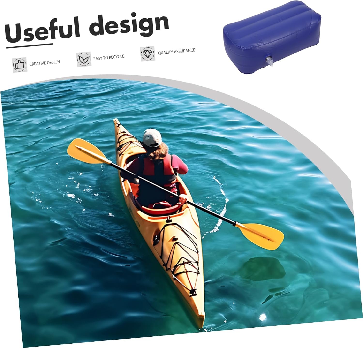Inflatable Canoe Seat Gel Enhanced PVC Boat Cushion Floating Paddle Board Seat Water Rafting Accessory