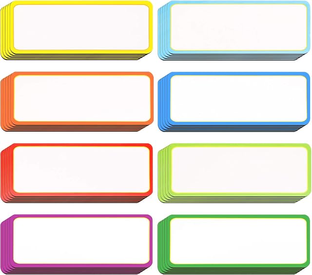 40 Pieces Magnetic Dry Erase Labels Name Plate Tags Flexible Magnetic Label Stickers for Whiteboards Refrigerator Crafts (Color B, 3.2 x 1.2 inch)