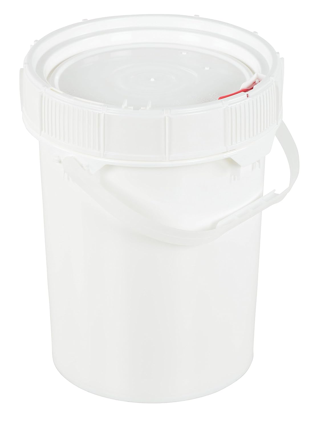 Vestil PAILSCR5W Plastic Screw Top Pail with Lid and