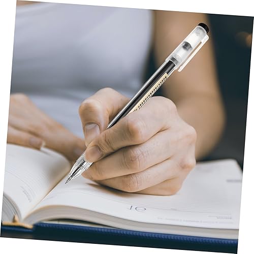 Miniatura 8 de NUOBESTY 12 bolígrafos de tinta de gel negra, punta de aguja fina, escritura suave para escuela y oficina, agarre cómodo, diseño ergonómico para