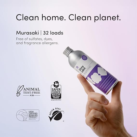 Dirty Labs | Laundry Detergent Scented Kit | Signature & Murasaki | 2x 32 Loads | Hyper-Concentrated | High Efficiency & Standard Machine Washing | Nontoxic, Biodegradable