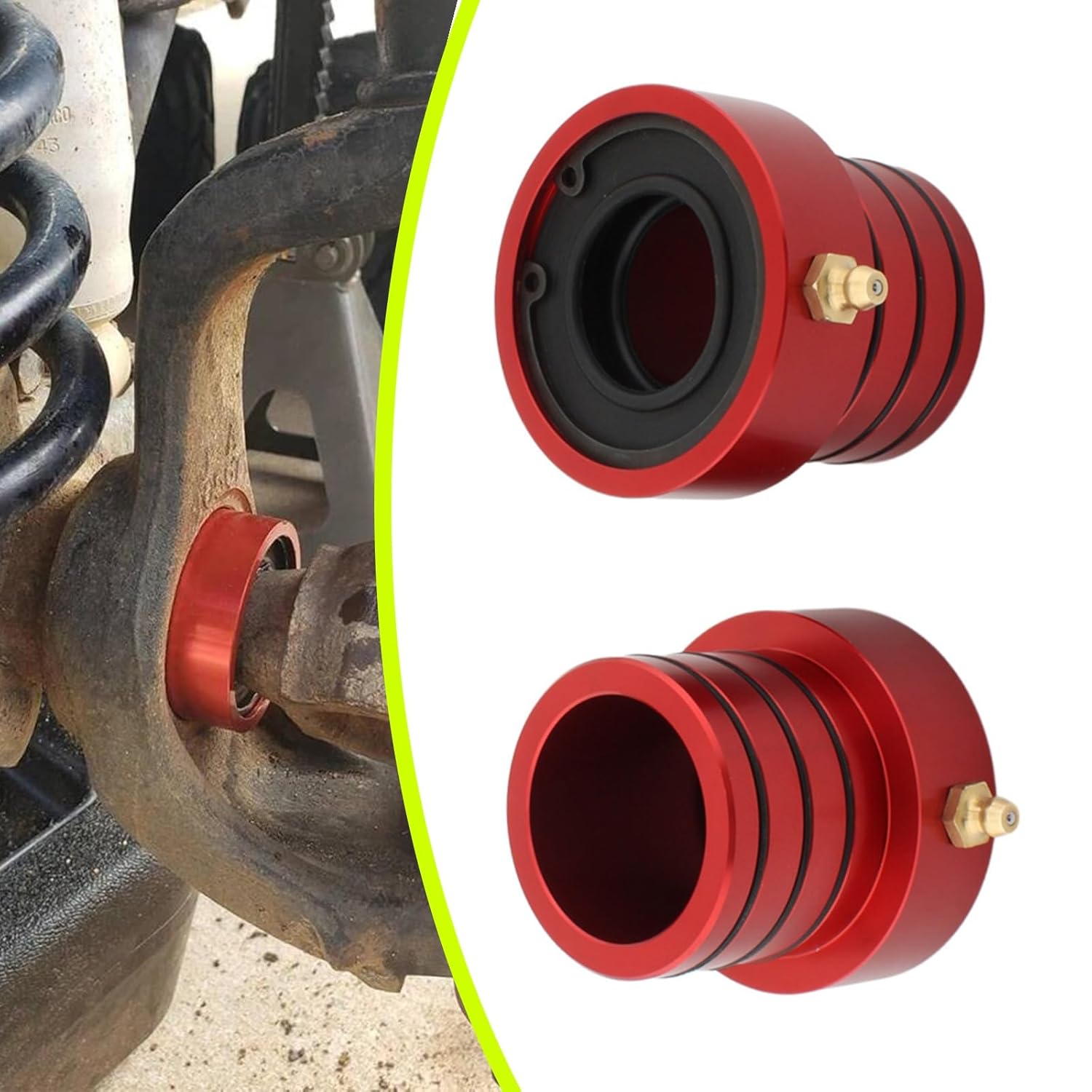 2Pcs MG21103 Front Axle Tube Seals Kit Dana 30/44 Compatible with Jeep Wrangler JK TJ XJ YJ ZJ MJ (Red)