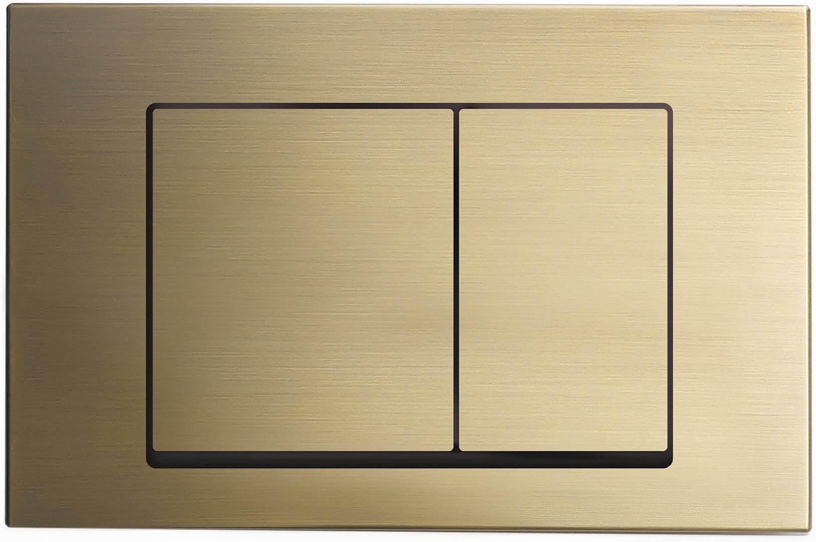 Swiss Madison Well Made Forever Wall Mount Dual Flush Actuator Plate with Square Push Buttons in Brushed Brass (SM-WC002Z)