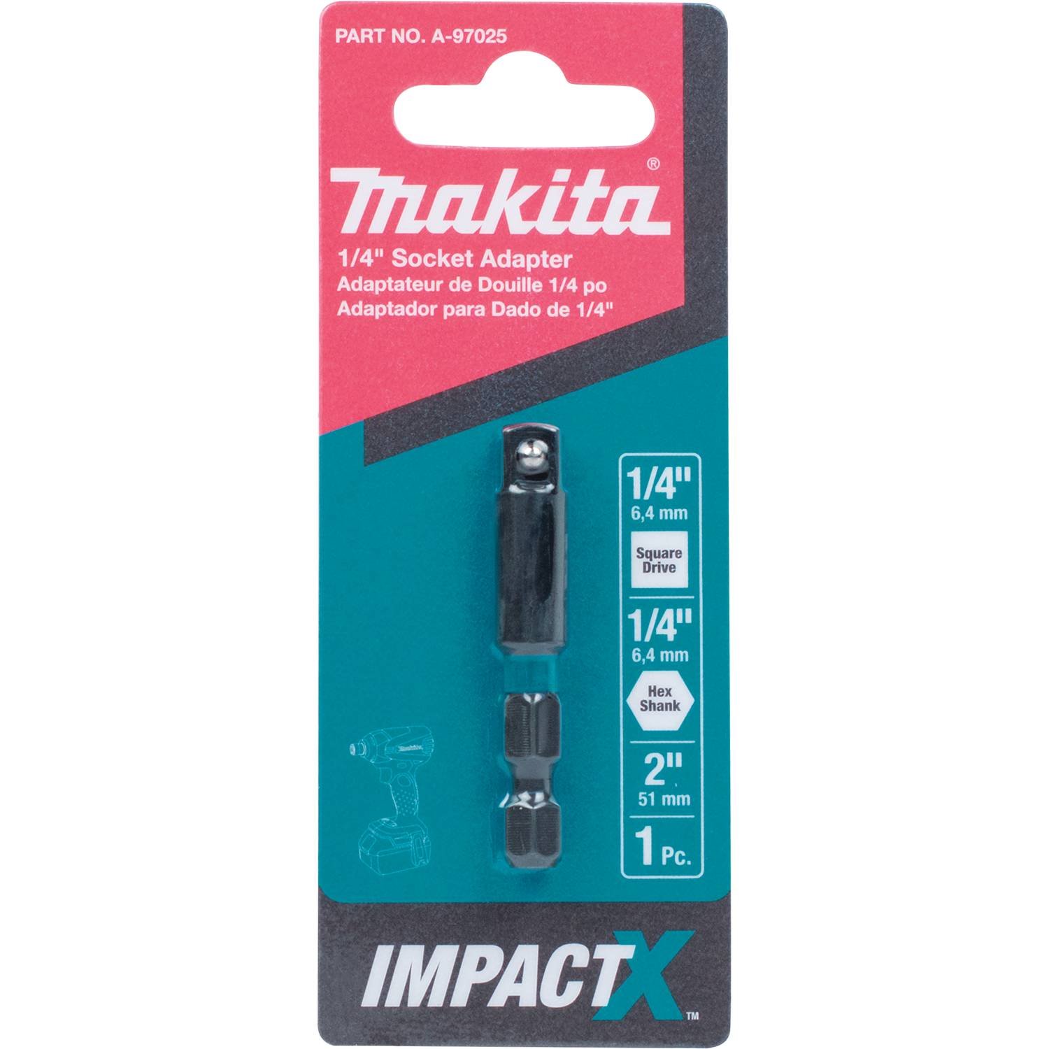 Makita A-99362 Impactx 1/4″ x 2″ Socket Adapter, 10 Pack