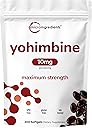 Double Strength Yohimbine Supplements for Men and Women, 10mg Per Serving, 300 Softgels, Yohimbine HCL with Virgin Sunflower Seed Oil for Better Absorption, Supports Energy Production, African Raw