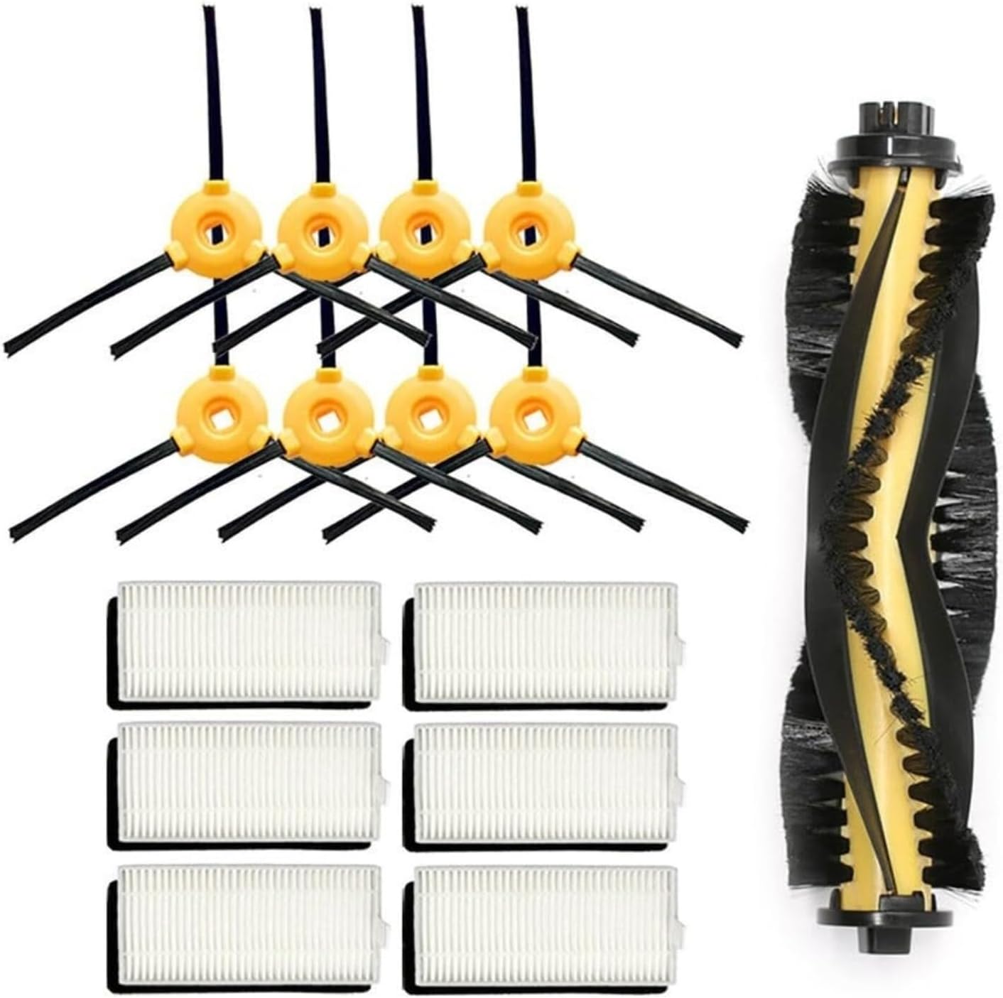 Vacuum Cleaner Main Brush, Side Brush, Filter, Compatible with Ecovacs, N79S/DN620/500, Robot Vacuum Cleaner Parts, Replacement Parts(Set)