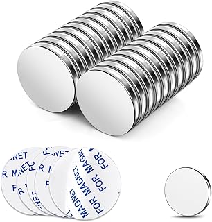 TRYMAG 20 Pieces Neodymium Magnets, 20x3mm Strong with Adhesive Backing, Powerful Permanent Neodymium Disc Magnets for Fridge, DIY, Crafts, Scientific