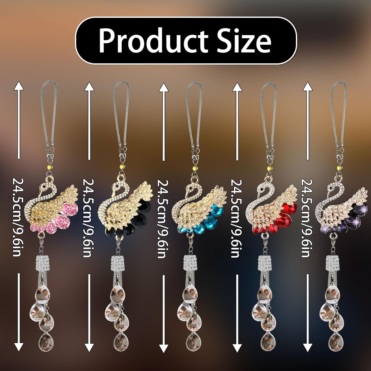 Personalized Photo Car Mirror Hanging Ornament, Custom Rearview Mirror Decor, Crystal Clear Car Picture Frame, Hanging Gifts for Family and Friends