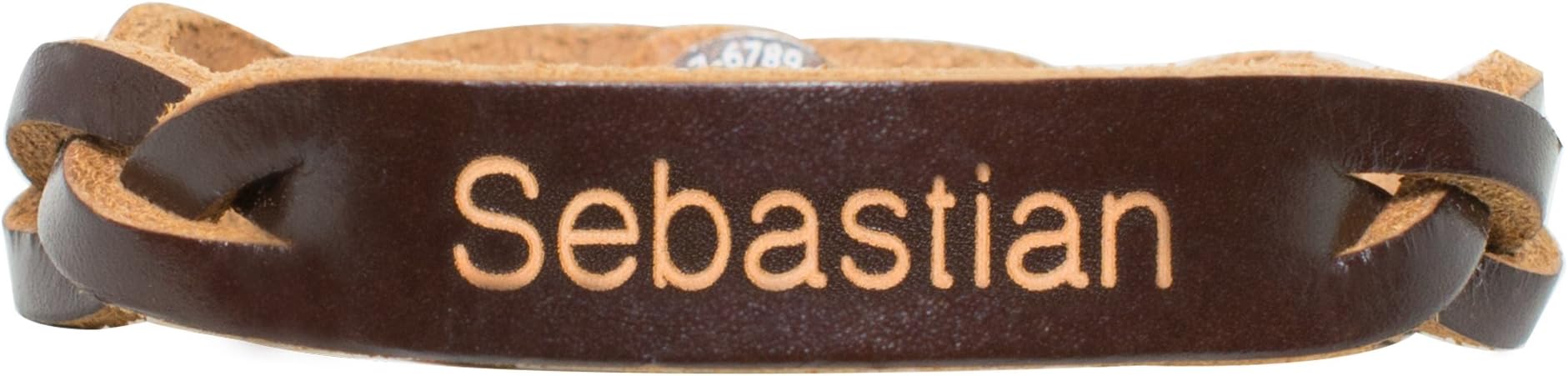 Personalized Genuine Leather Braided Bracelet - Brown - Free Engraving