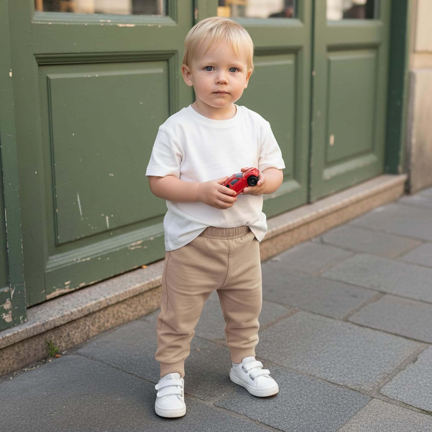 DREAM BUS 5 Pack Baby Boys Pants Toddler Pull on Sweatpants Infant Cotton Joggers Unisex Baby Leggings for Newborn-24M - Image 2