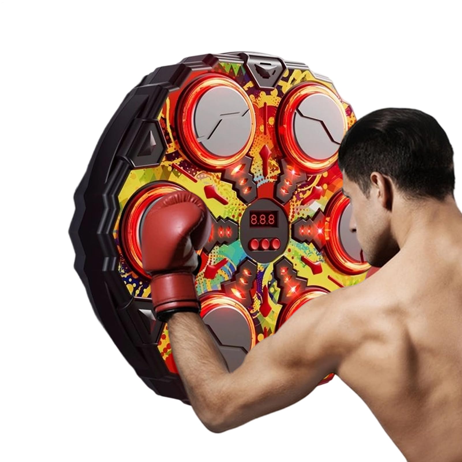 Maszyna do boksu muzycznego, sprzęt treningowy do ćwiczeń, 198 lbs Capacity Boxing Music Trainer z wyświetlaczem LED, urządzenie do ćwiczeń na ścianie z regulowaną prędkością, do biura domowego do