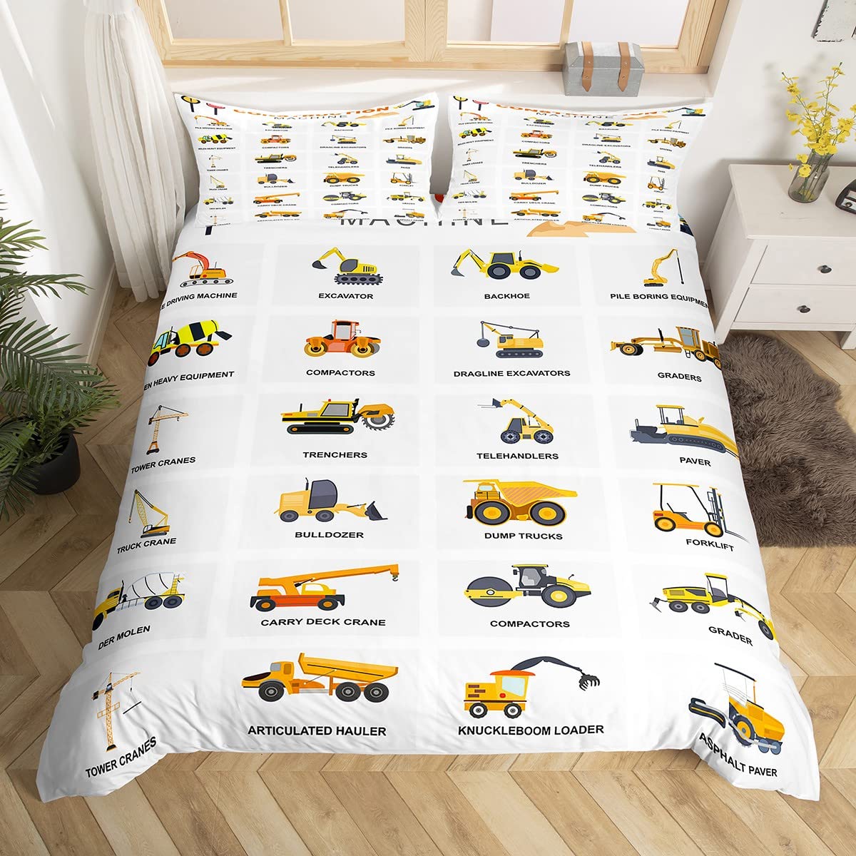Brandweerwagen Deur 100% Katoen Dekbedovertrek Enkele