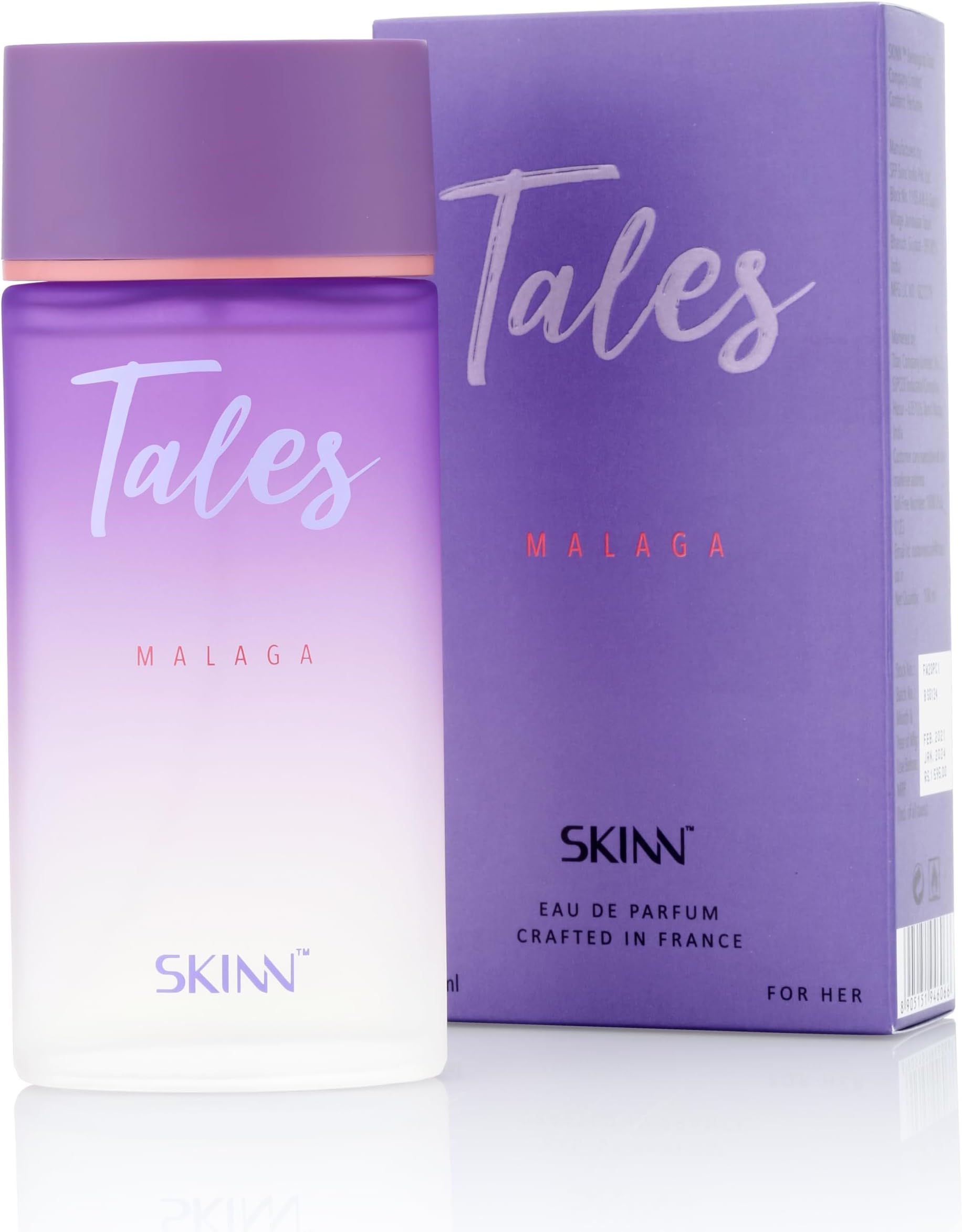Skinn By Titan | Tales Malaga Perfume - 100 Ml | Perfume For Woman | Gift for Women | Premium Fragrance | Grooming Essentials | Long Lasting Smell for Women | Fresh & Vanilla | Eau De Parfum