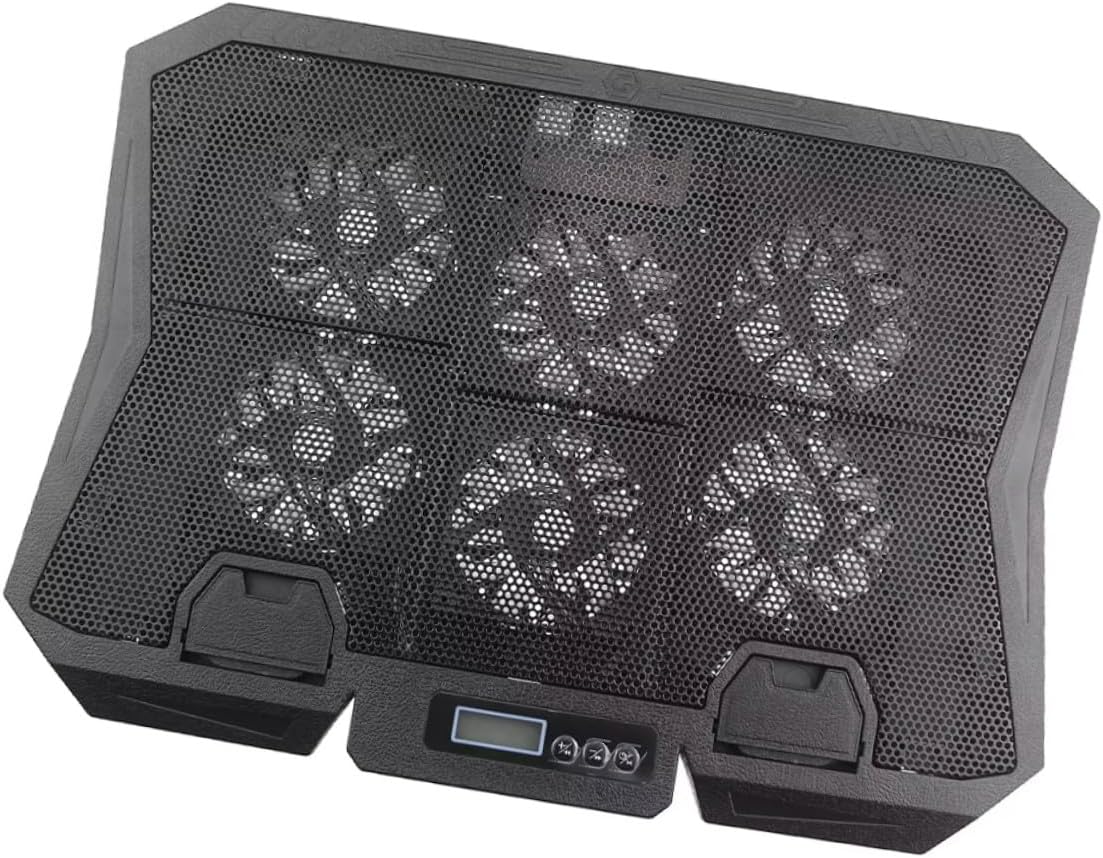 Laptop Cooling Pad 15.6 Inch with 6 Quiet Fans USB Powered Laptop Cooler Stand for Gaming and Office Use Adjustable Speed Blue LED Light