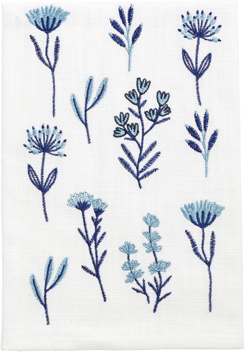 Mud Pie Cotton Blue Flower Bundle Towel