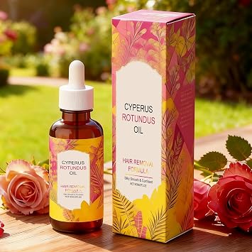 Cyperus Rotundus Oil for Hair Removal - Gentle Natural Soothing Moisturizing Oil For Soothes Sensitive Skin, Reduces Ingrown Hairs & Shrinks Pores, Moisturizing Formula - 60ml