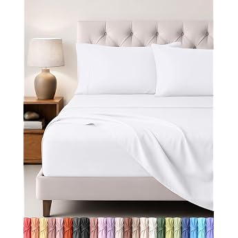 Utopia Bedding 4-Piece Bed Sheet Set 180 x 200 cm White