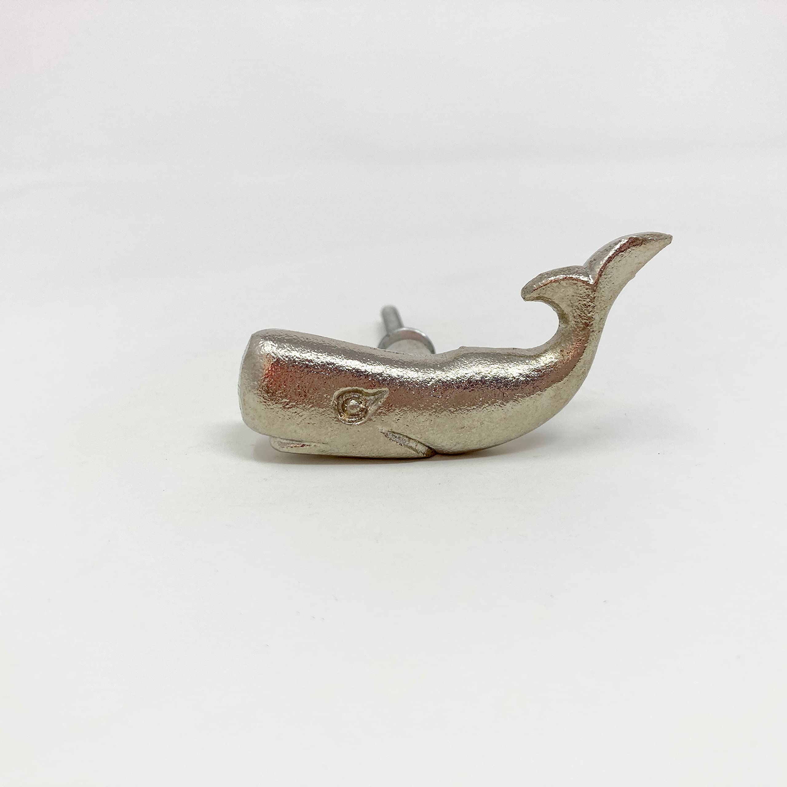 Silver Sea-Life Marine Nautical Drawer Knobs, Bathroom, Cupboards, Dresser, Cabinet (7. Whale)