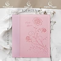 Vista 20 de Álbum de fotos de 8x10 pulgadas con bolsillos transparentes, cubierta de piel, álbum de fotos deslizable para 100 fotos verticales de 8x10, libro