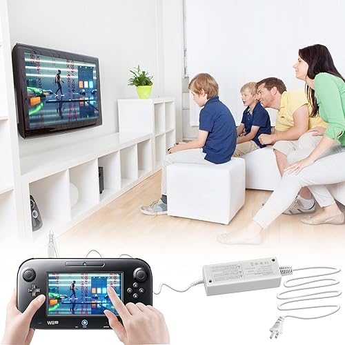 Vista 8 de Wii U Gamepad Charger, WII-U Gamepad AC Adapter Cable de carga para Nintendo Wii U Gamepad Controller