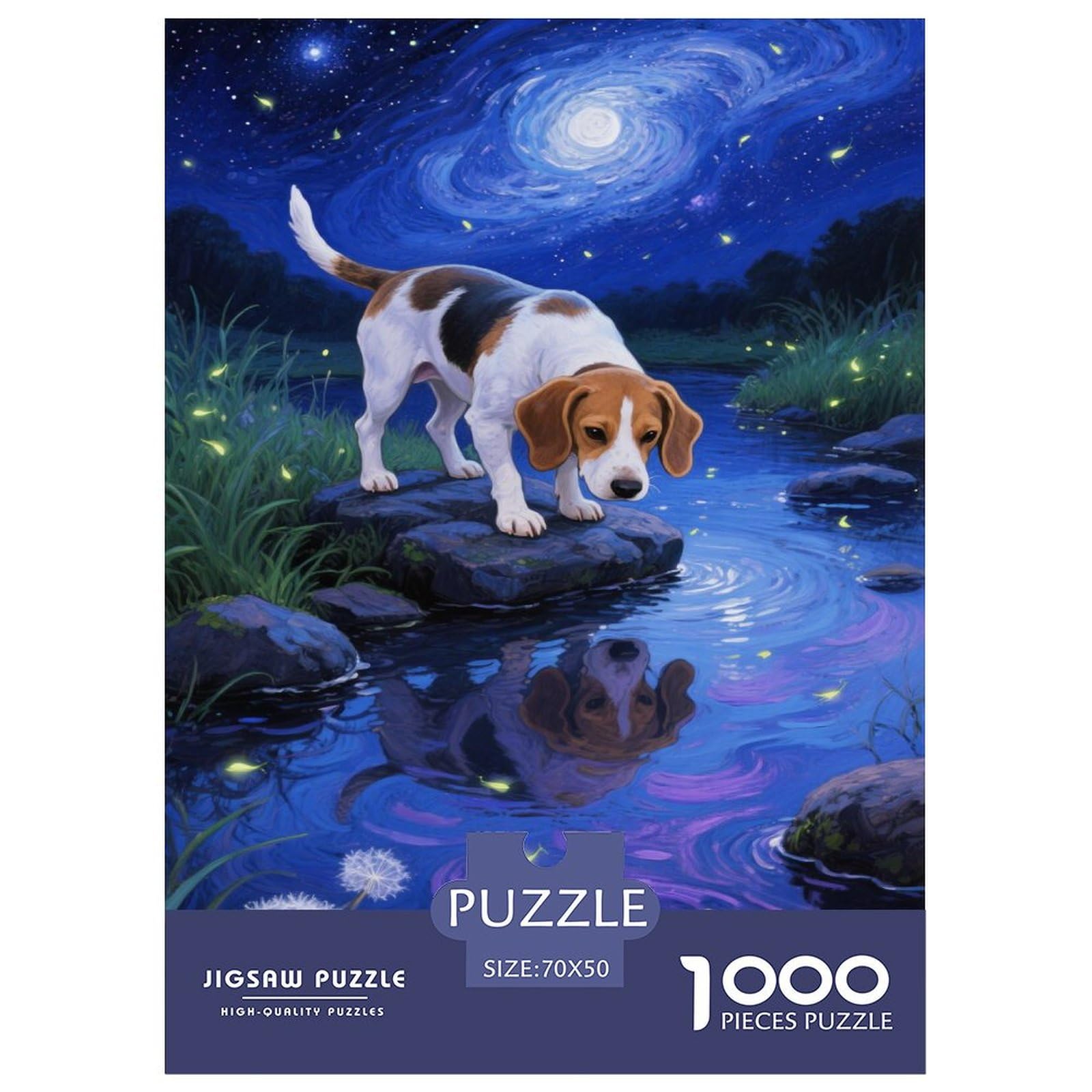Cavalier King Charles Spaniel Jigsaw Puzzles 1000 Pieces Challenge Toy for Adults,Serene Water Scene Impossible Jigsaw Puzzles 1000 Pieces Educational Game Home Decoration 70x50cm/1000pcs
