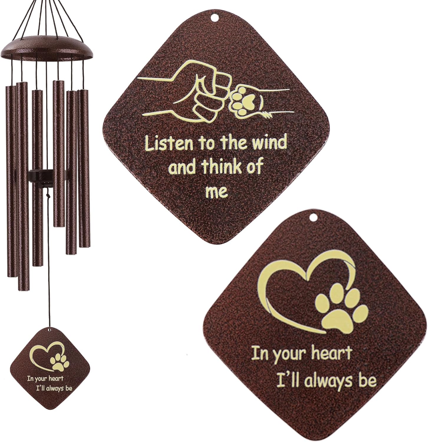 Dog Memorial Gifts, Pet Memorial Wind Chimes for Dogs, Loss of Dog Passing Away Remembrance Bereavement Sympathy Gift, Cat Memorial 32"