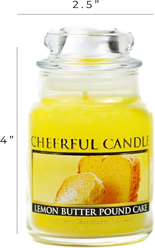 Miniatura 5 de A Cheerful Giver - Vela en tarro de vidrio perfumada a pastel de mantequilla de limón (6 onzas) con tapa y fragancia fiel a la vida, fabricada en