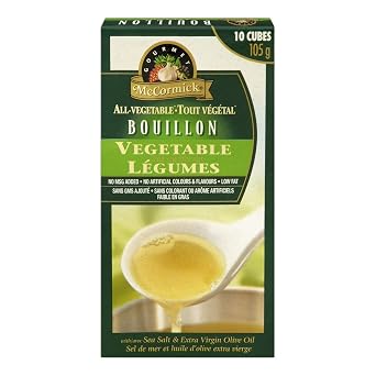 McCormick Gourmet All-Vegetable Bouillon Cubes, 10 Cubes, Vegetable Style Flavor, 105g/3.7 oz., Box Imported from Canada