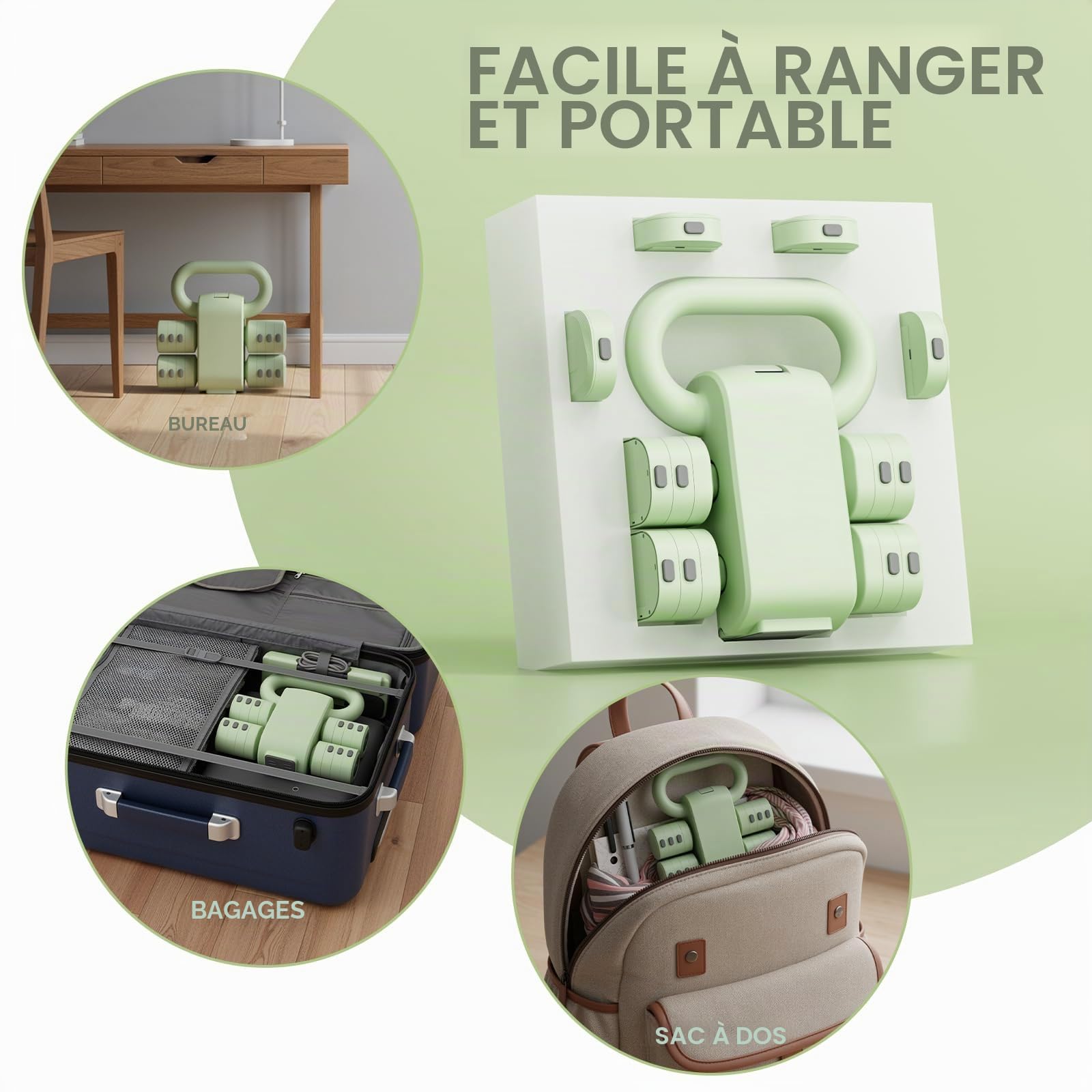 Lot de 2 haltères réglables pour femme de 1 à 5 kg - 4 en 1 - Pour homme et femme - Pour la salle de sport à la maison, la musculation à la maison