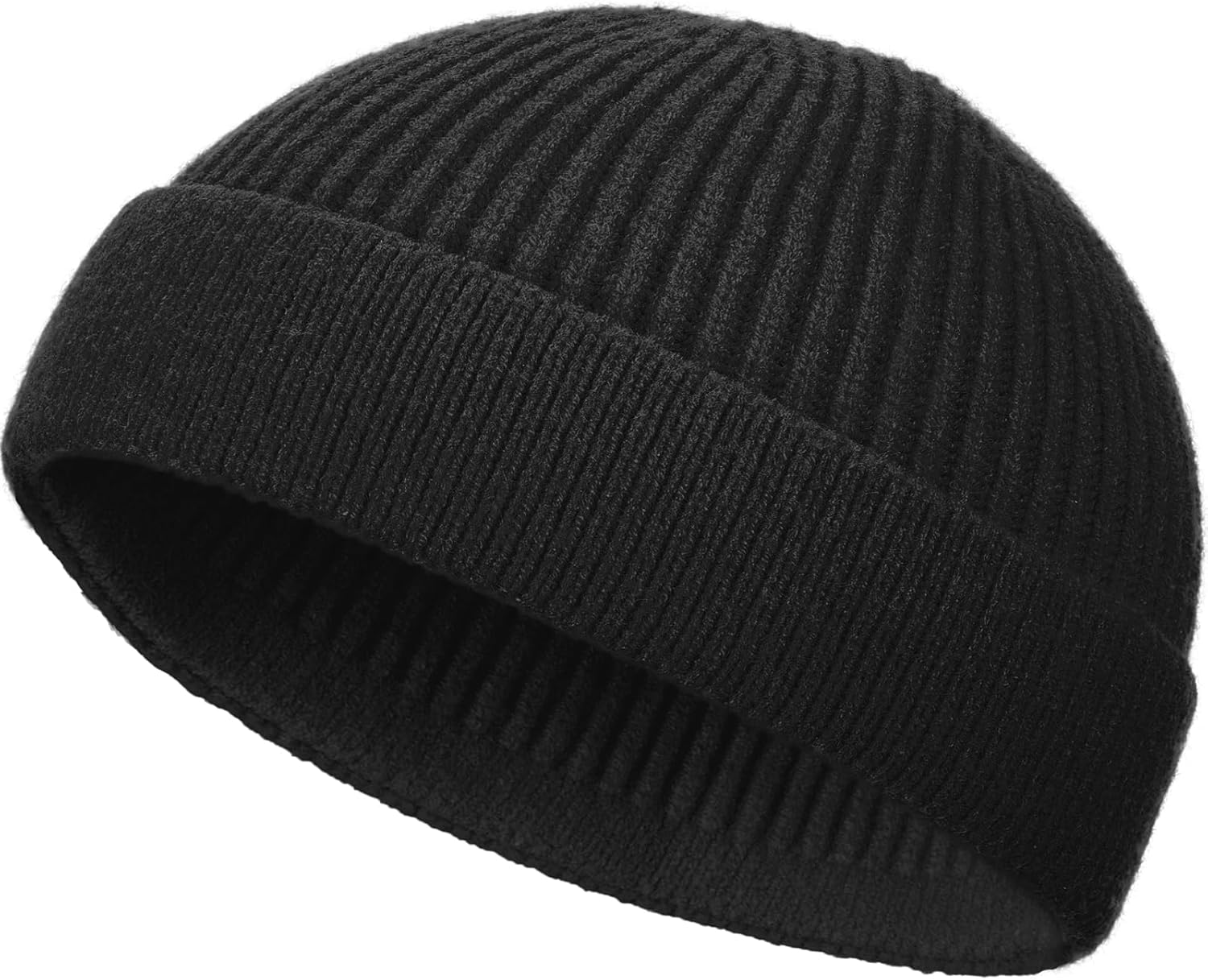 Swag Wool Knit Cuff Short Fisherman Beanie for Men Women, Spring Fall Winter Warm Hats, Trawler Skull Cap, Watch Cap