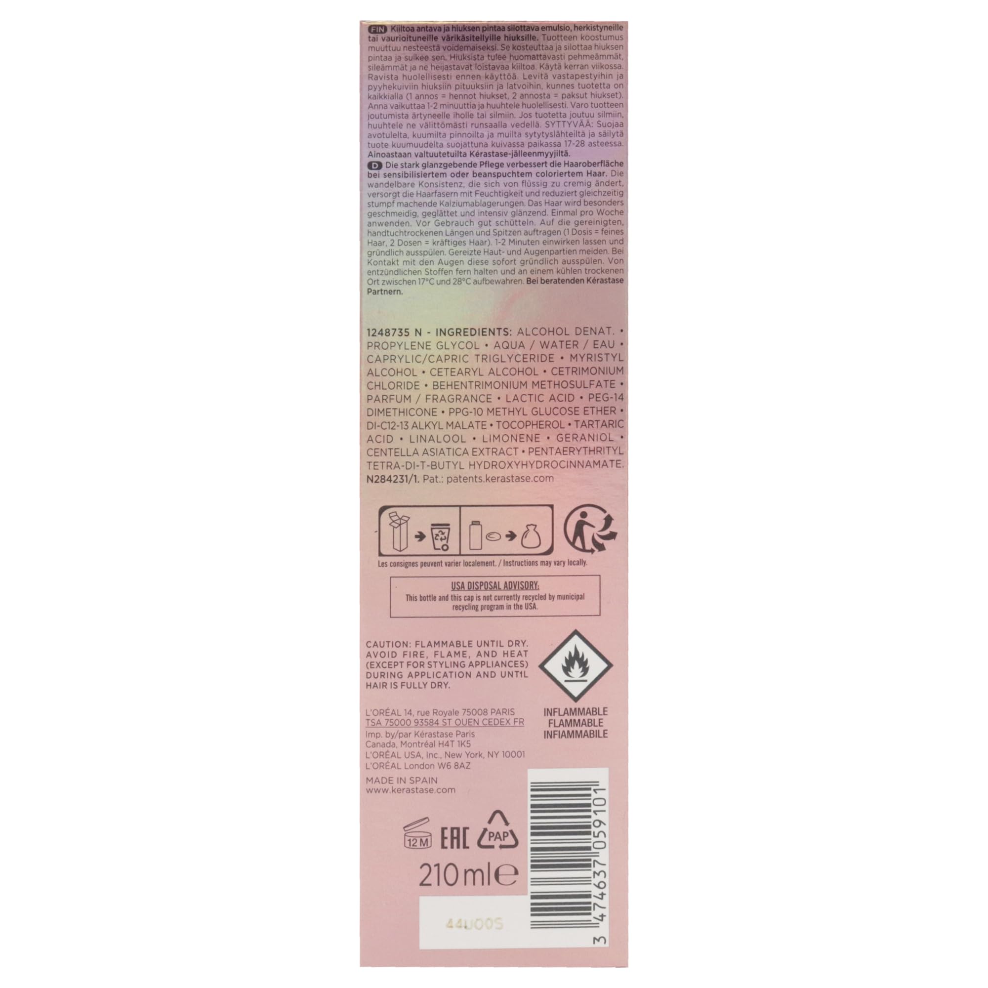 Kérastase Hochglanzpflege für strapaziertes oder geschädigtes coloriertes Haar, Soin Acide Chroma Gloss, Chroma Absolu, 210 ml