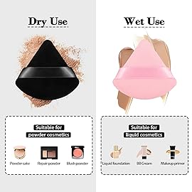 8Pcs of Triangular Powder Puff Makeup Sponges, Made of Super-soft Velvet, Designed for Contouring, Eye, and Corner, Beauty Blender Foundation Mixing Container.