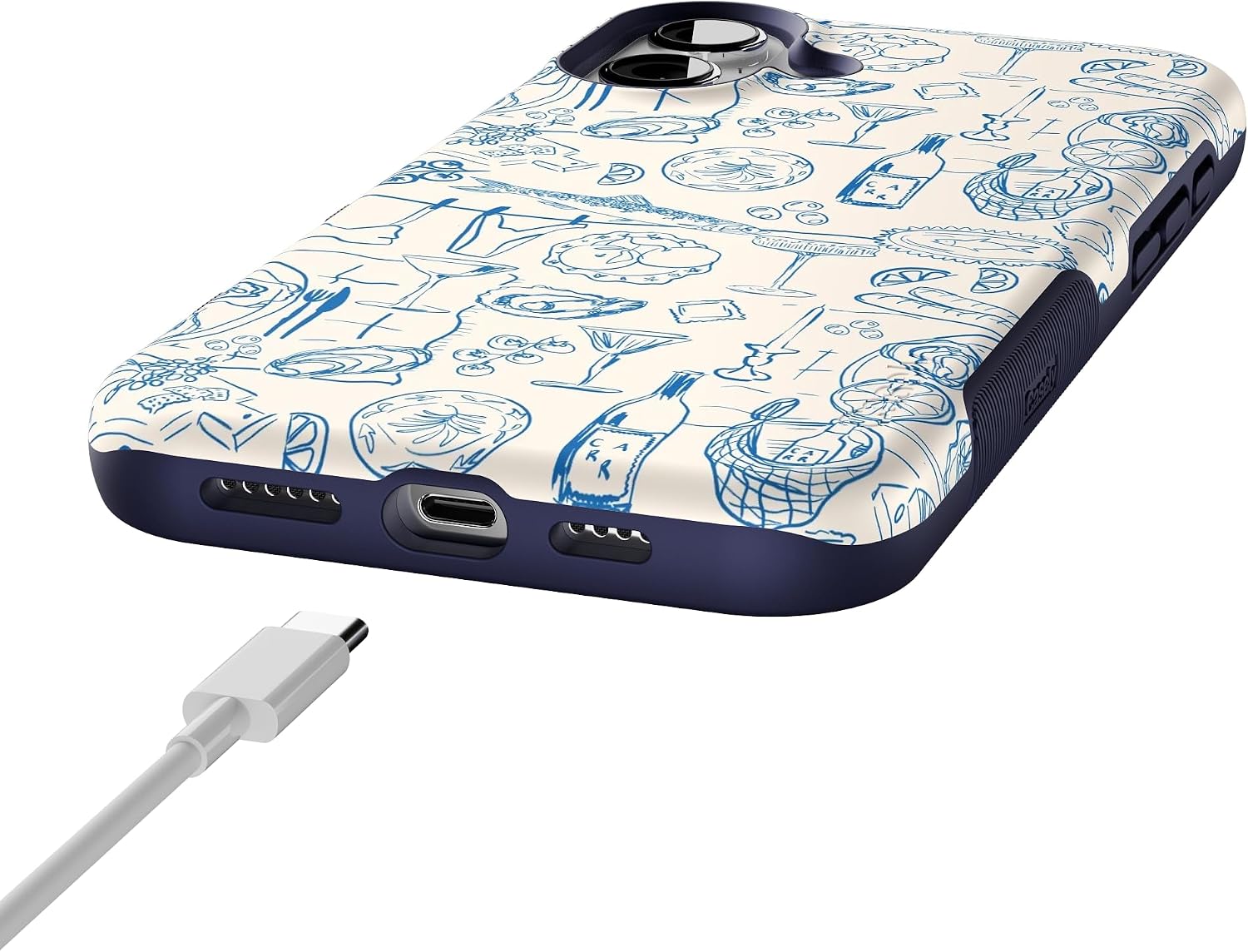Casely iPhone 16 Plus Case | Amalfi Aperitivo | Dolce Vita | Bold Protective Design | Compatible with MagSafe
