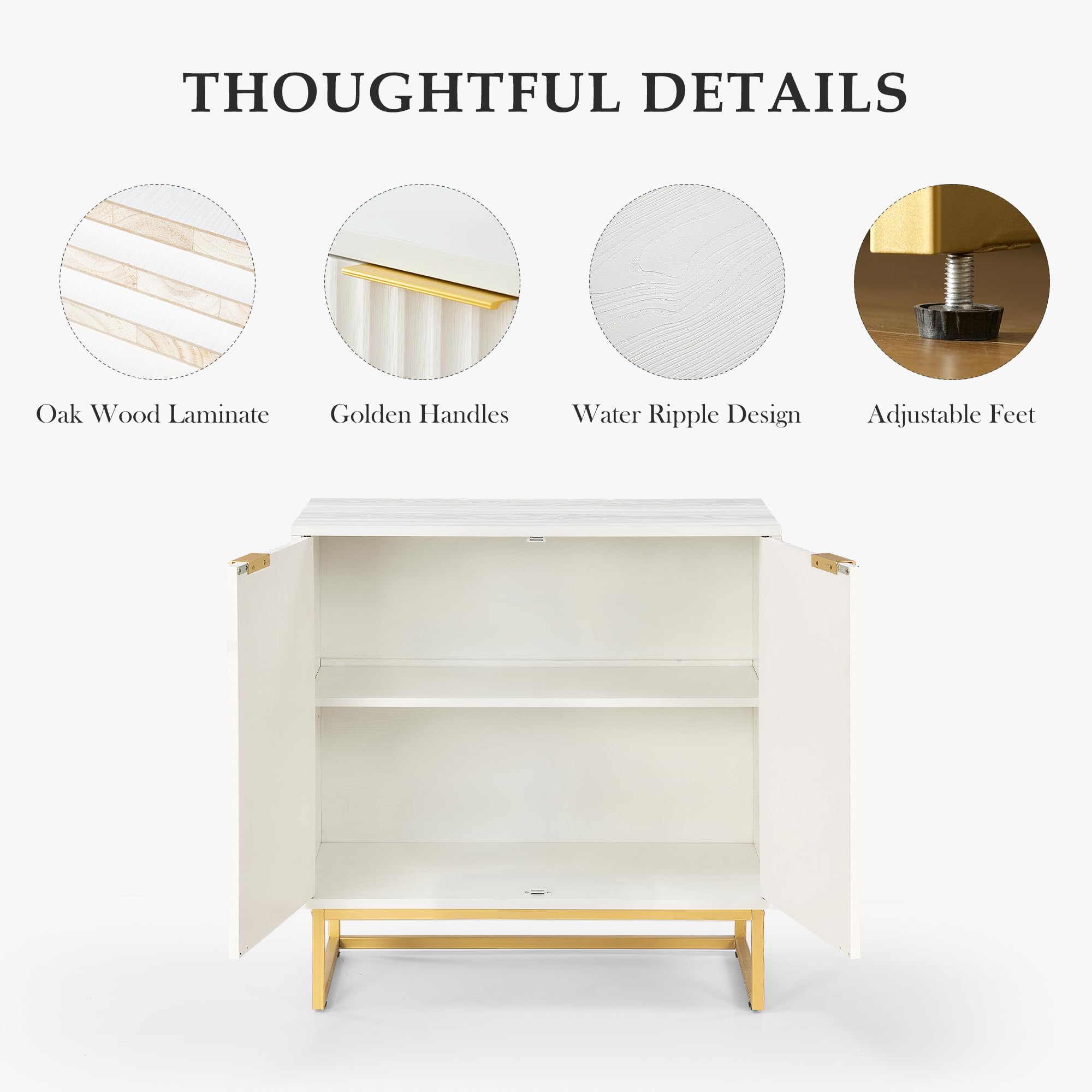 Amazon.com - MoomJiee Fluted Storage Cabinet Set of 2,Wood 