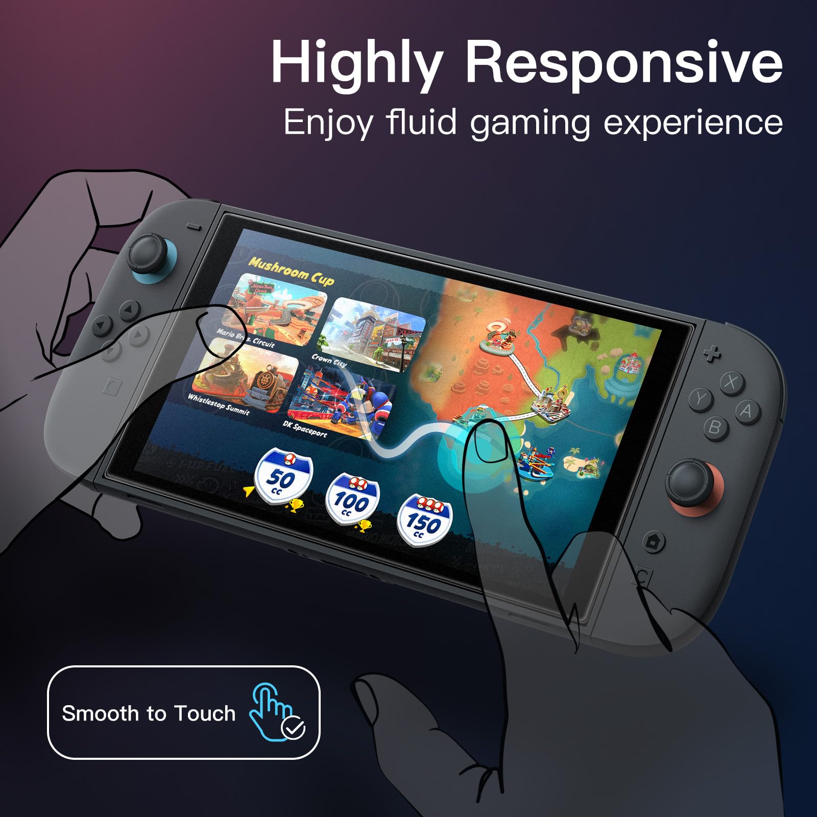 JETech Protector Pantalla Mate para Nintendo Switch 2 2025, Cristal Vidrio Templado 9H Antireflejo con Marco de Instalación Fácil, Antihuellas Tacto Suave, 2 Unidades