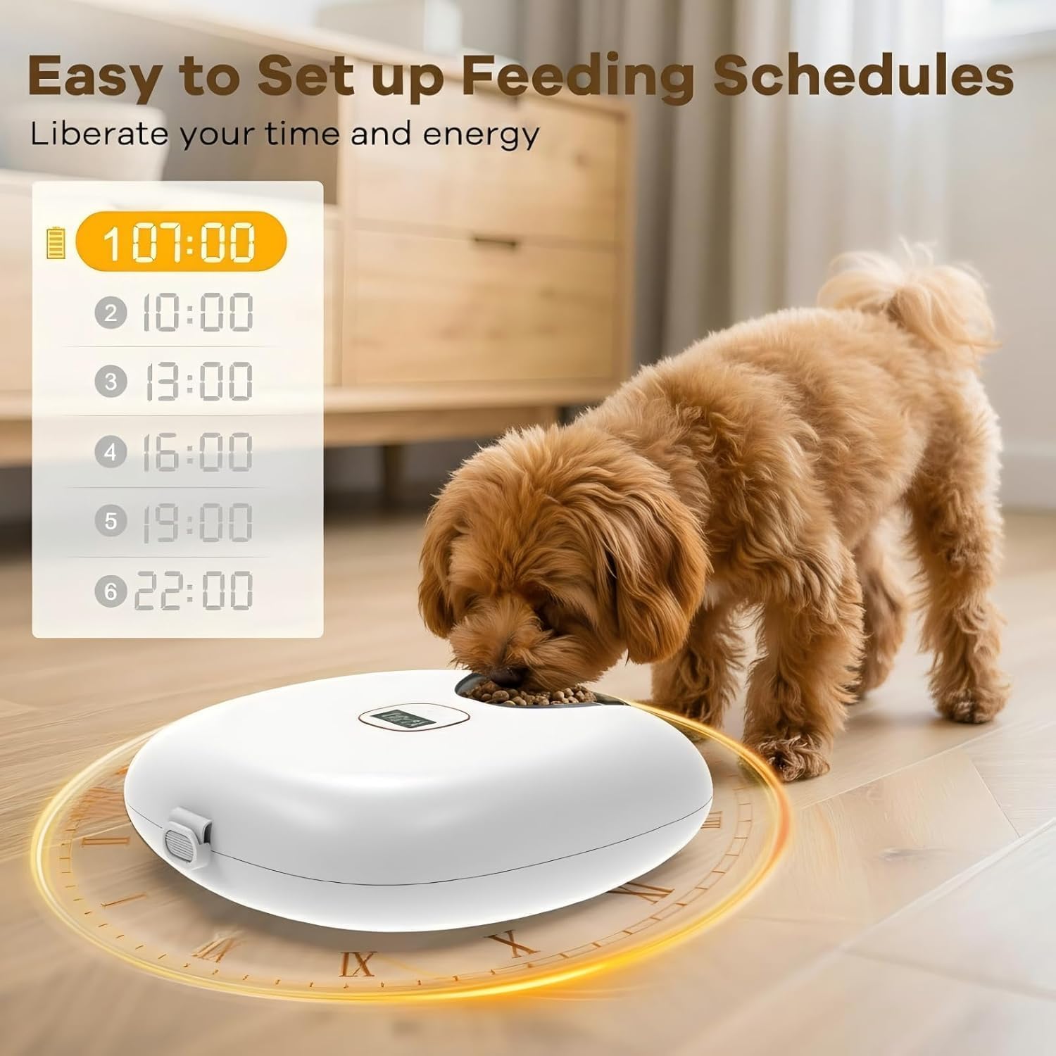 Automatic Cat Feeder Wireless, Sharper Image Auto Cat Food Dispenser for Wet Food with 4 Ice Packs, Rechargeable Auto Feeder for Cats with Programmable Timer Low Battery Indicator, White