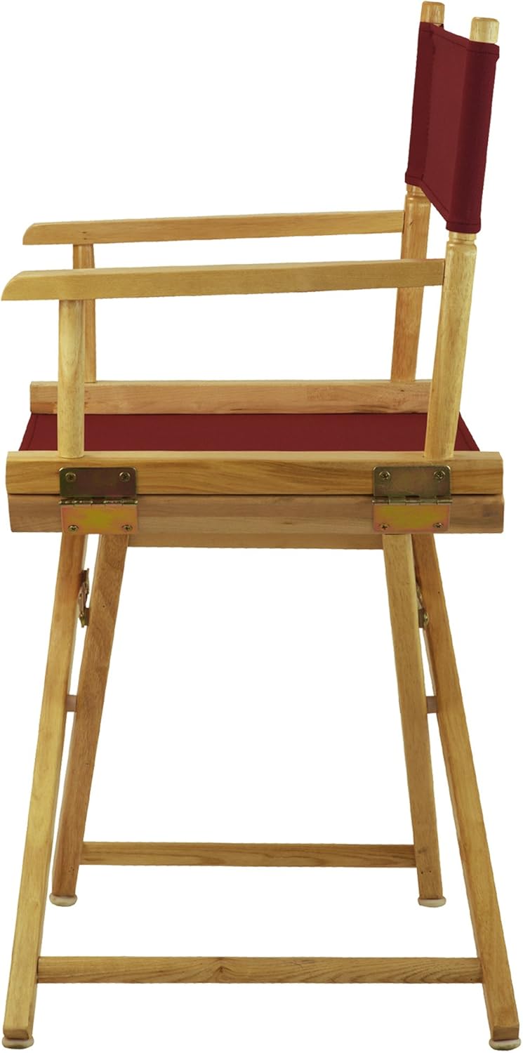 Casual Home 18" Director's Chair Natural Frame with Burgundy Canvas