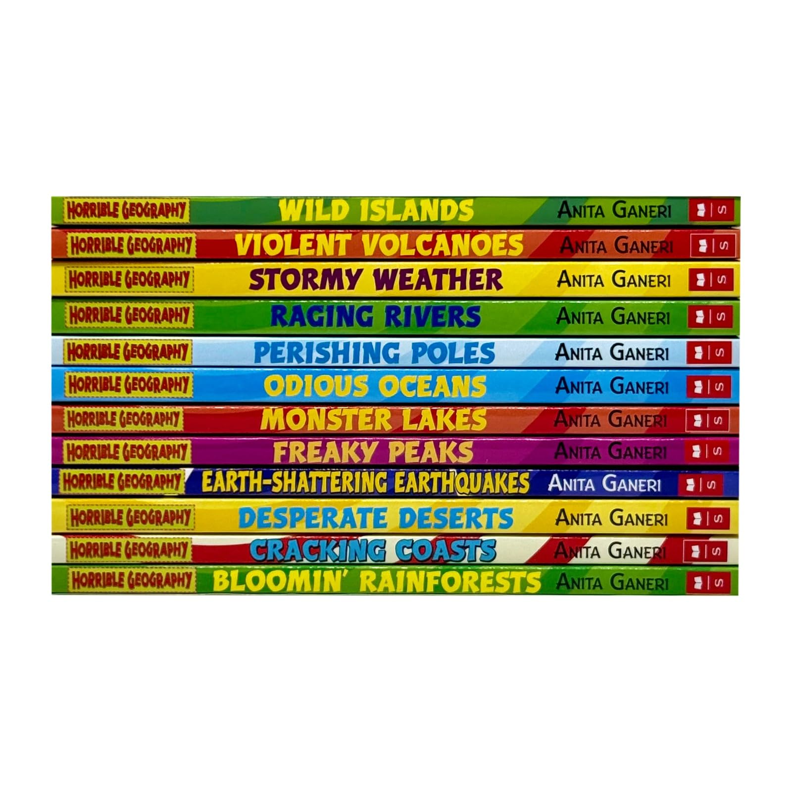 Horrible Geography 12 Books Box Collection Set by Anita Ganeri (Wild Islands, Violent Volacanoes, Stormy Weather, Raging Rivers, Perishing Poles, Odious Oceans, Monster Lakes, Freaky Peaks and more)