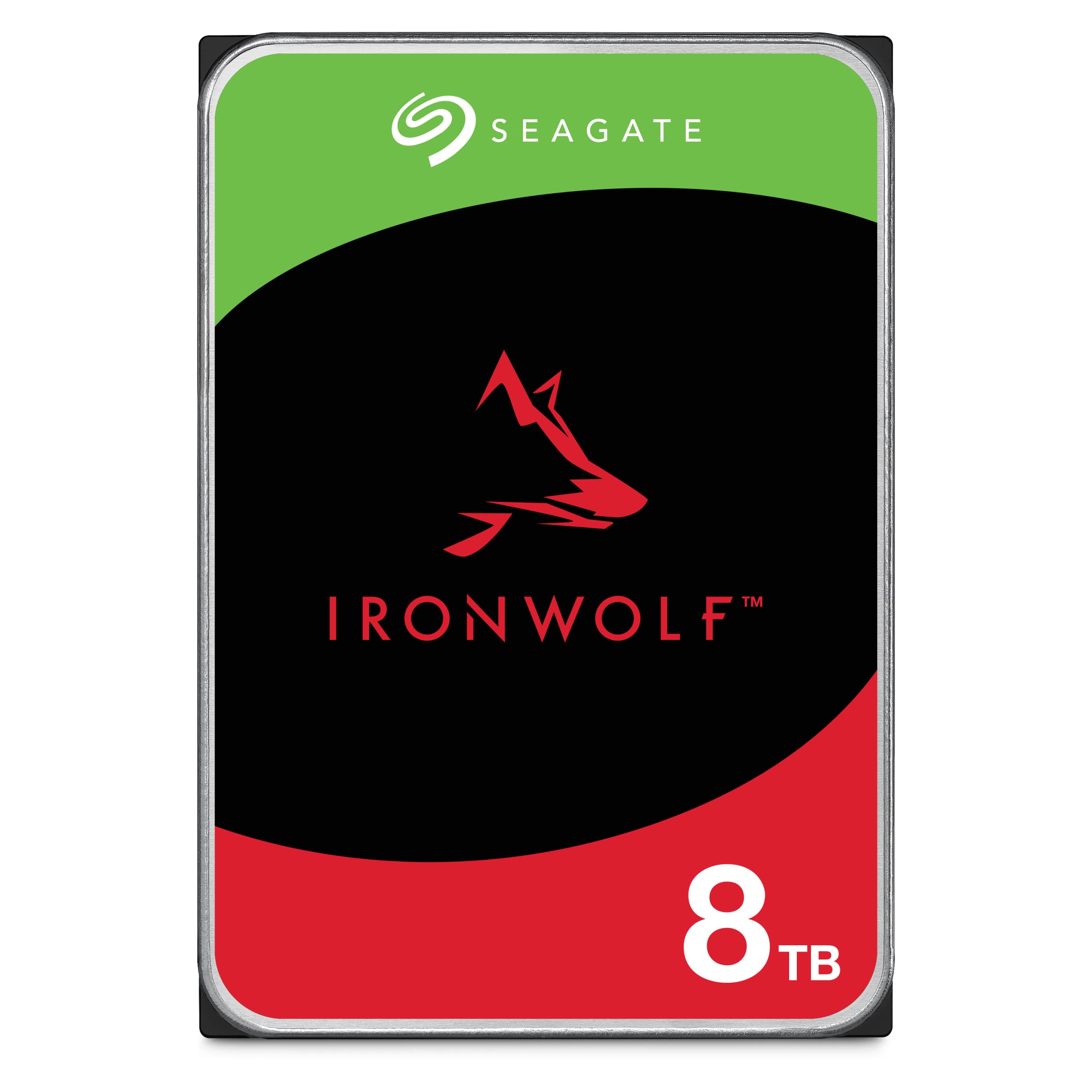 SeagateIronWolf, 8TB, Enterprise Internal NAS HDD – CMR 3.5 Inch, SATA 6GB/s, 7,200 RPM, 256 MB Cache for RAID NAS - Frustration Free Packaging (ST8000VNZ02)