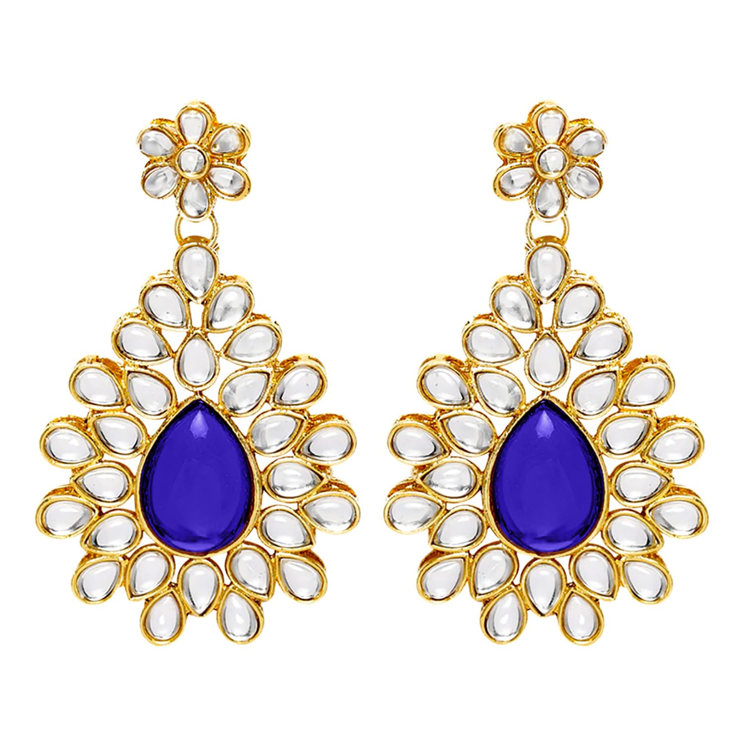 Peora Gold Plated Kundan Studded Drop & Dangle Earrings Ethnic Jewellery for Girls & Women (B08MXZMY6G) Amazon Price History, Amazon Price Tracker