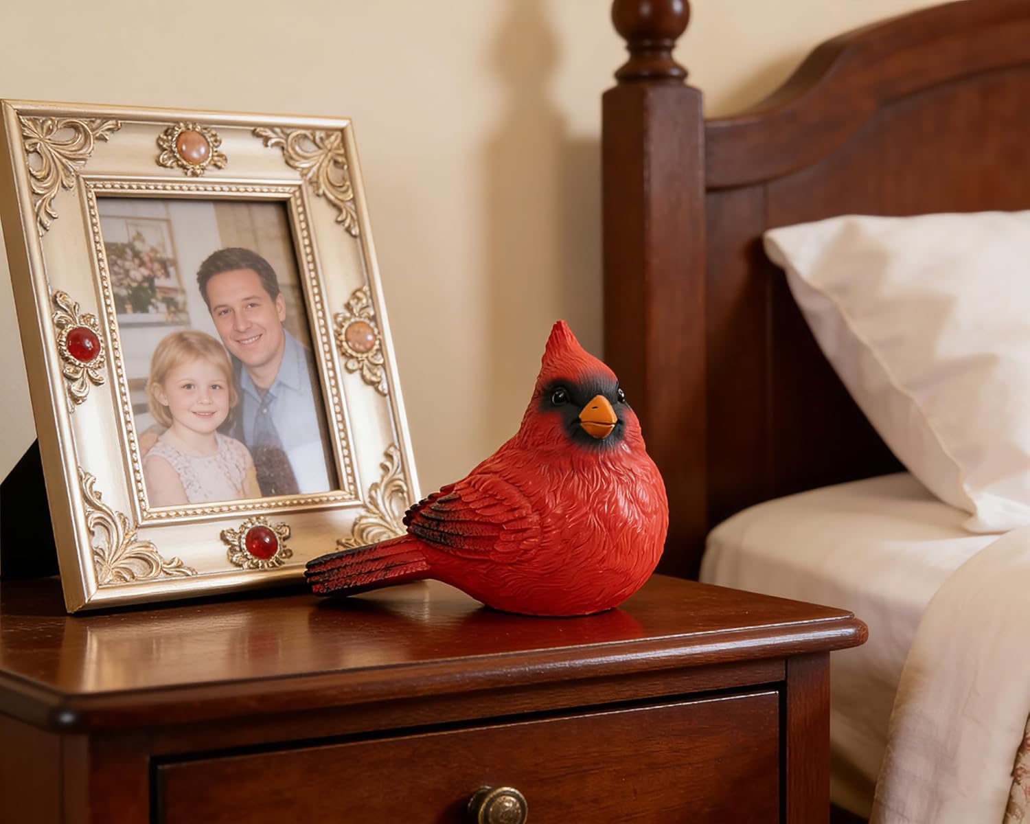 Red Cardinal Statue 8 inch Oversized Lifelike Memorial Figurine Resin Cardinal Decor for Indoor Outdoor Garden Patio Home Holiday Decor, Memorial Gifts for Loss of Loved One - Image 3